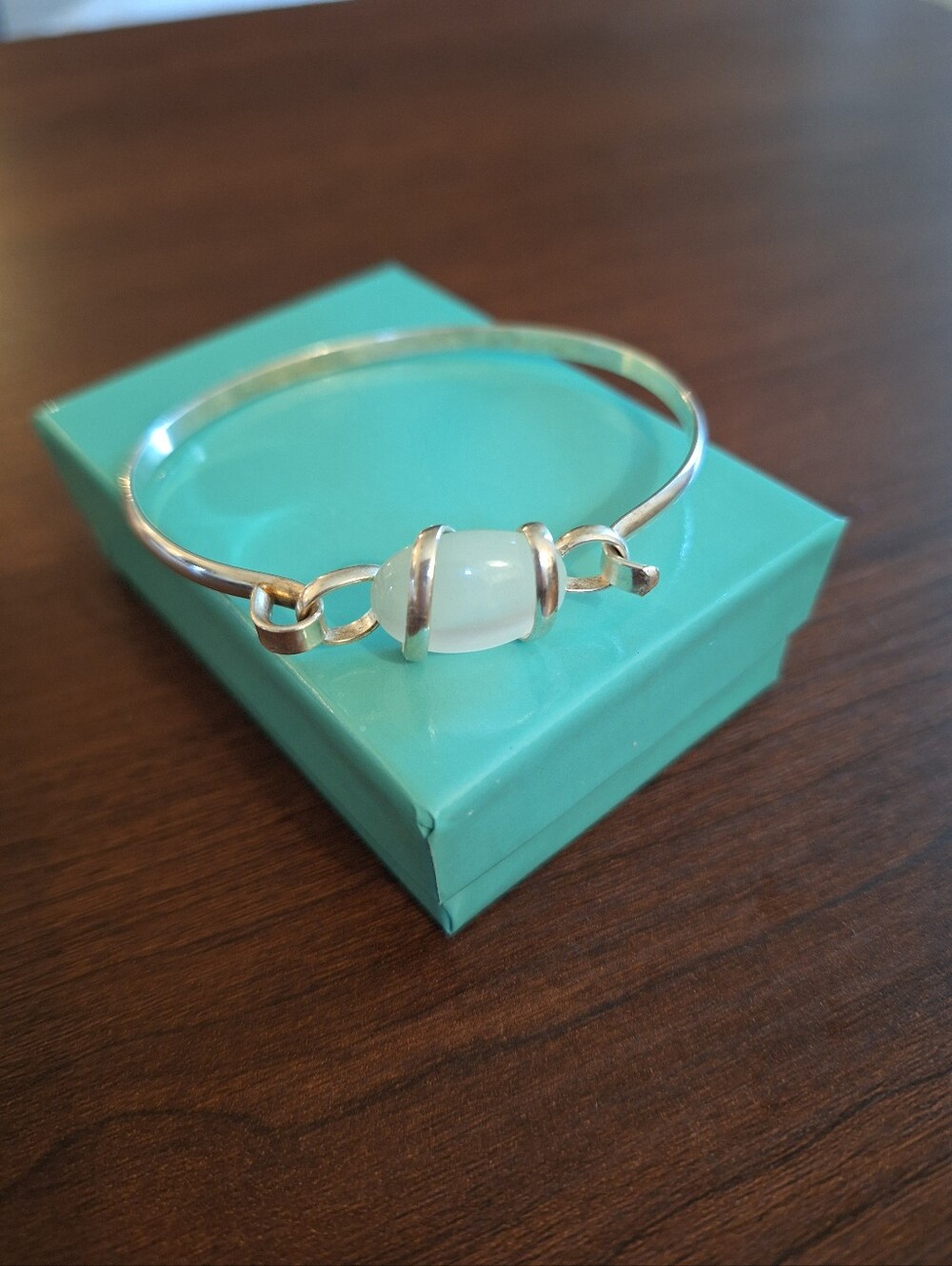 Handmade Artisan Silver Wire Wrapped Sea Glass Hook Latch Front Closure Like New